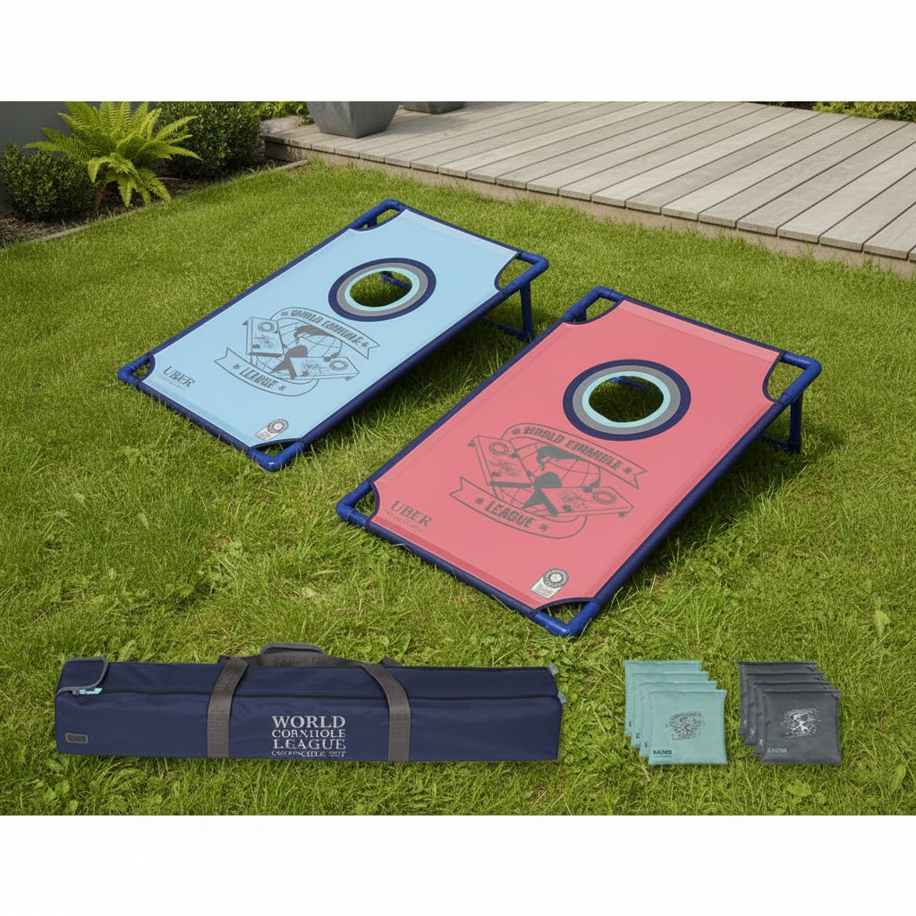 World Cornhole League Portable PVC Framed - 90 x 60cm - Double Board Set