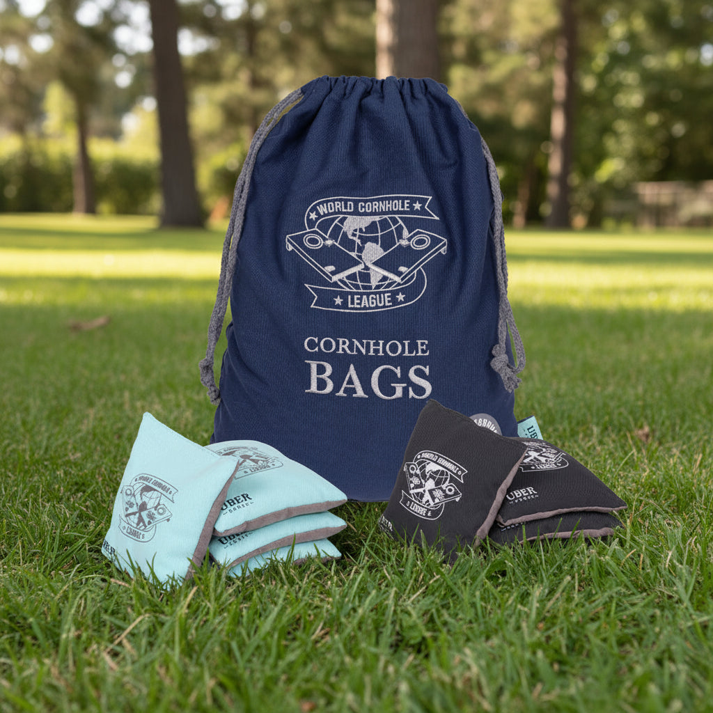 World Cornhole League Cornhole Bean Bags - 4 Green & 4 Grey