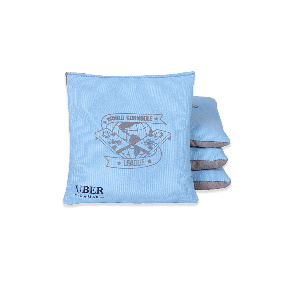 World Cornhole League Cornhole Bean Bags - 4 Sky & 4 Coral