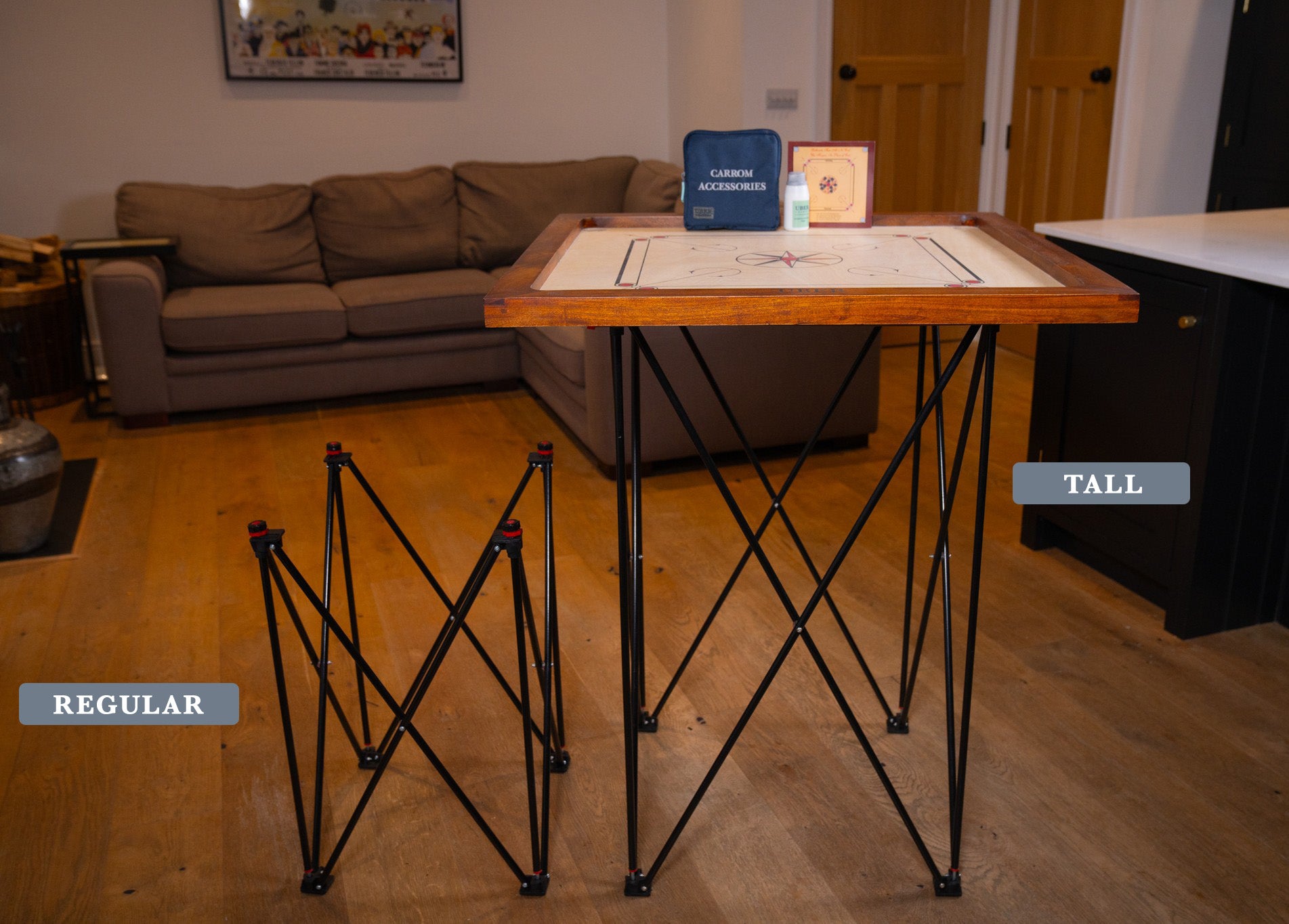 Collapsible & Fully Adjustable Carrom Stand
