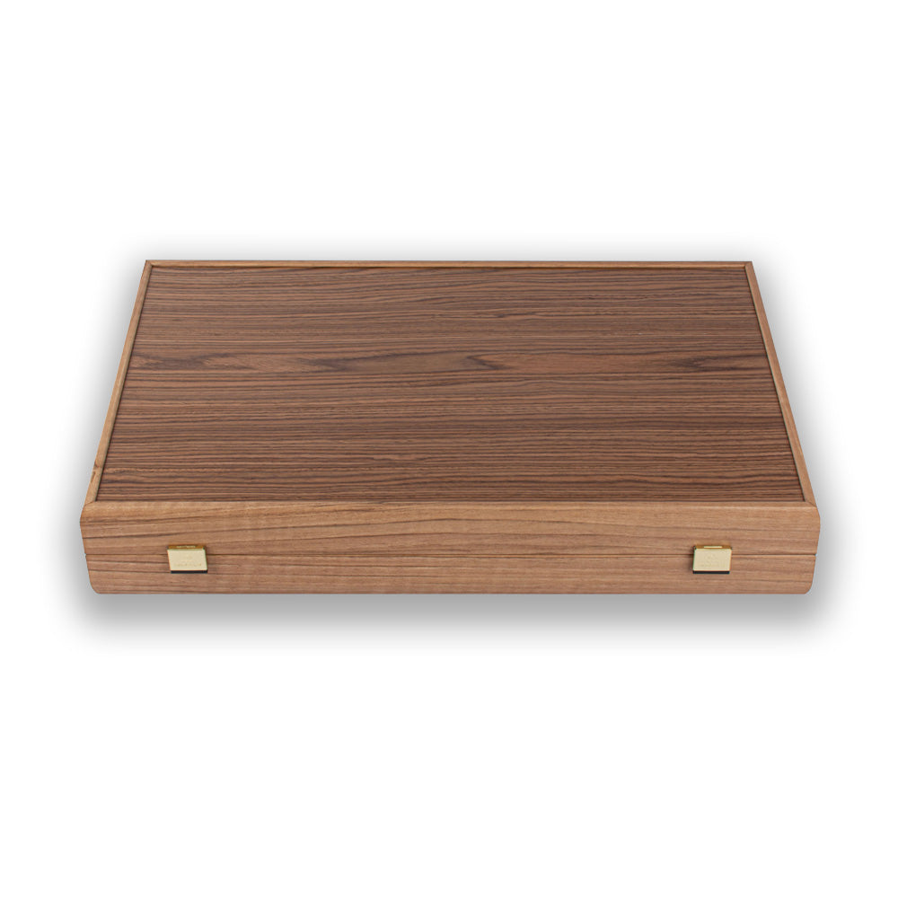 Manopoulos Walnut with Green Oak Luxury Backgammon Set