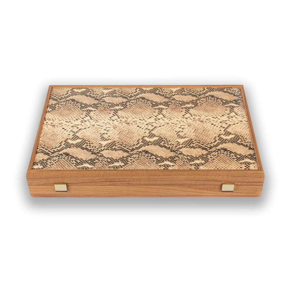 Manopoulos Snake Tote Superior Luxury Backgammon Set with side racks