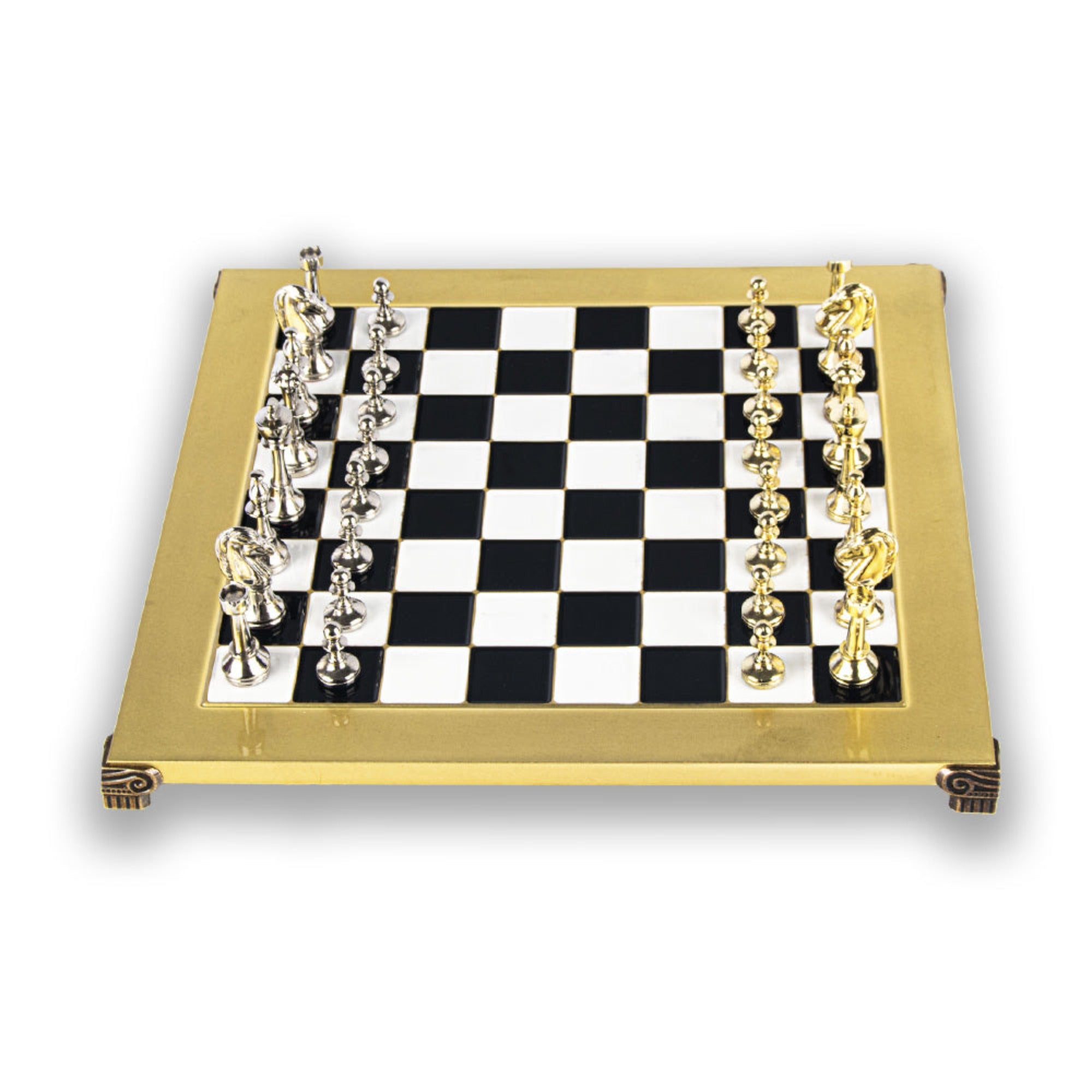 Manopoulos – Premium Metal Staunton Chess set & Board