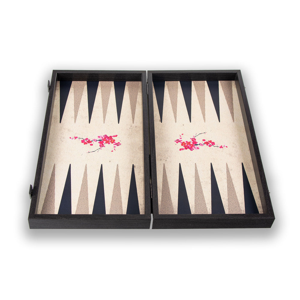 Manopoulos Oriental Cherry Blossom Art Premium Backgammon Set