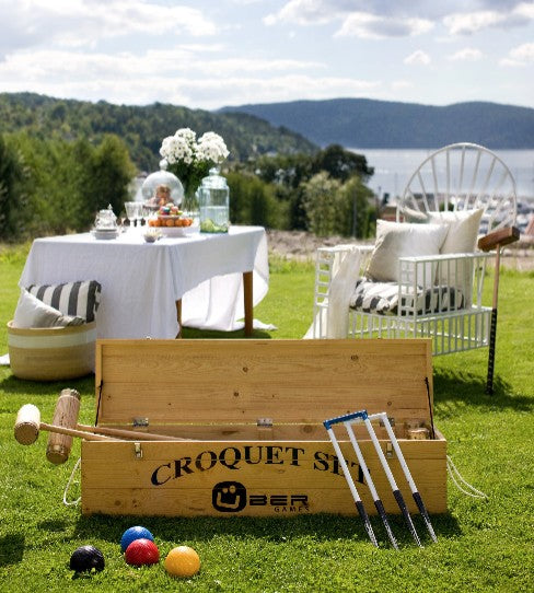 Wooden Croquet Set Box