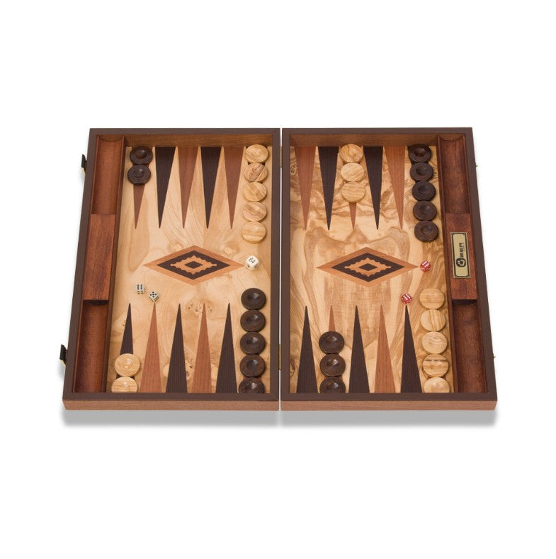 Uber Olive Burl Backgammon Set