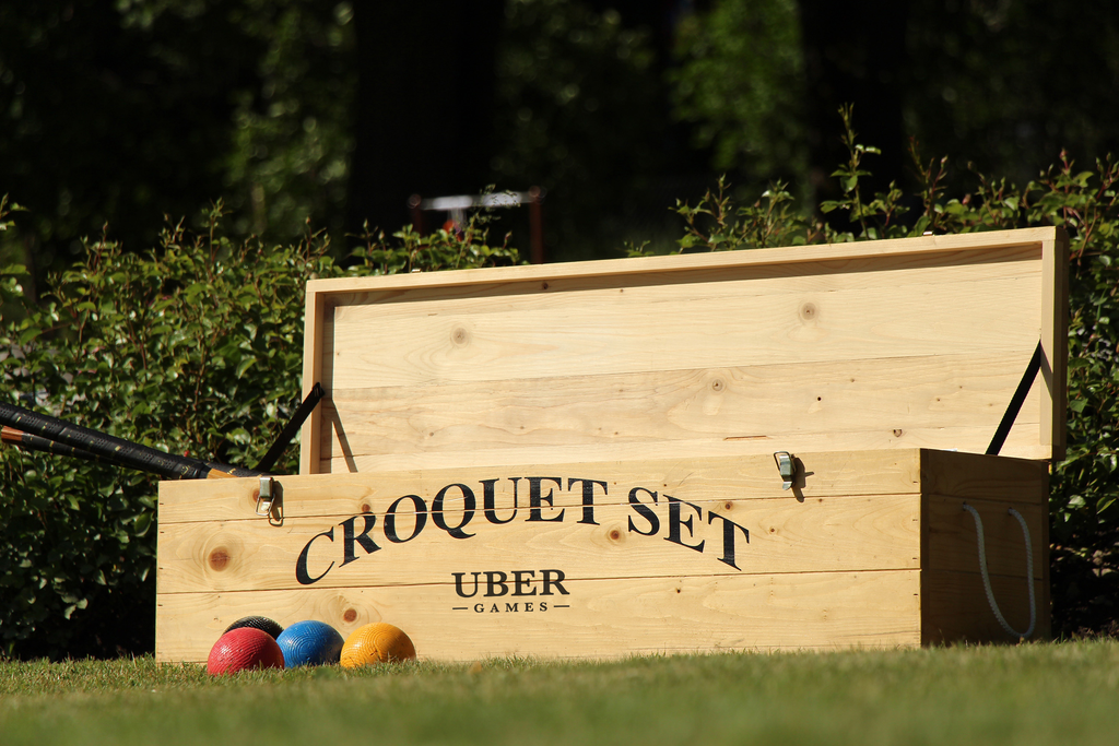 Wooden Croquet Set Box ((Croquet Set Not Included))
