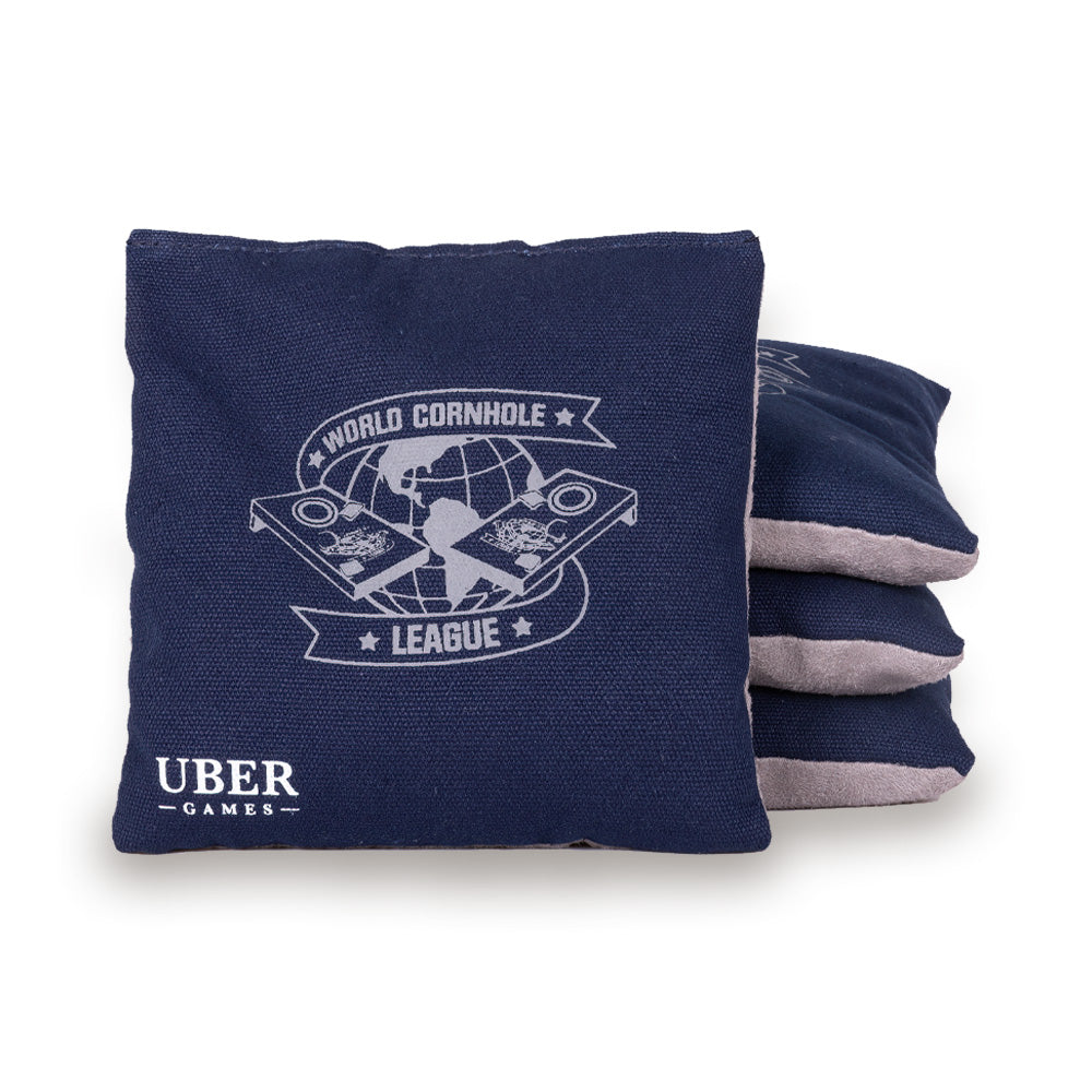 World Cornhole League Cornhole Bean Bags - 4 Navy & 4 White