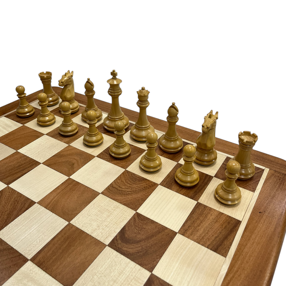 Uber Games Maghdoot Acacia Chess Set & Box – 4″ King