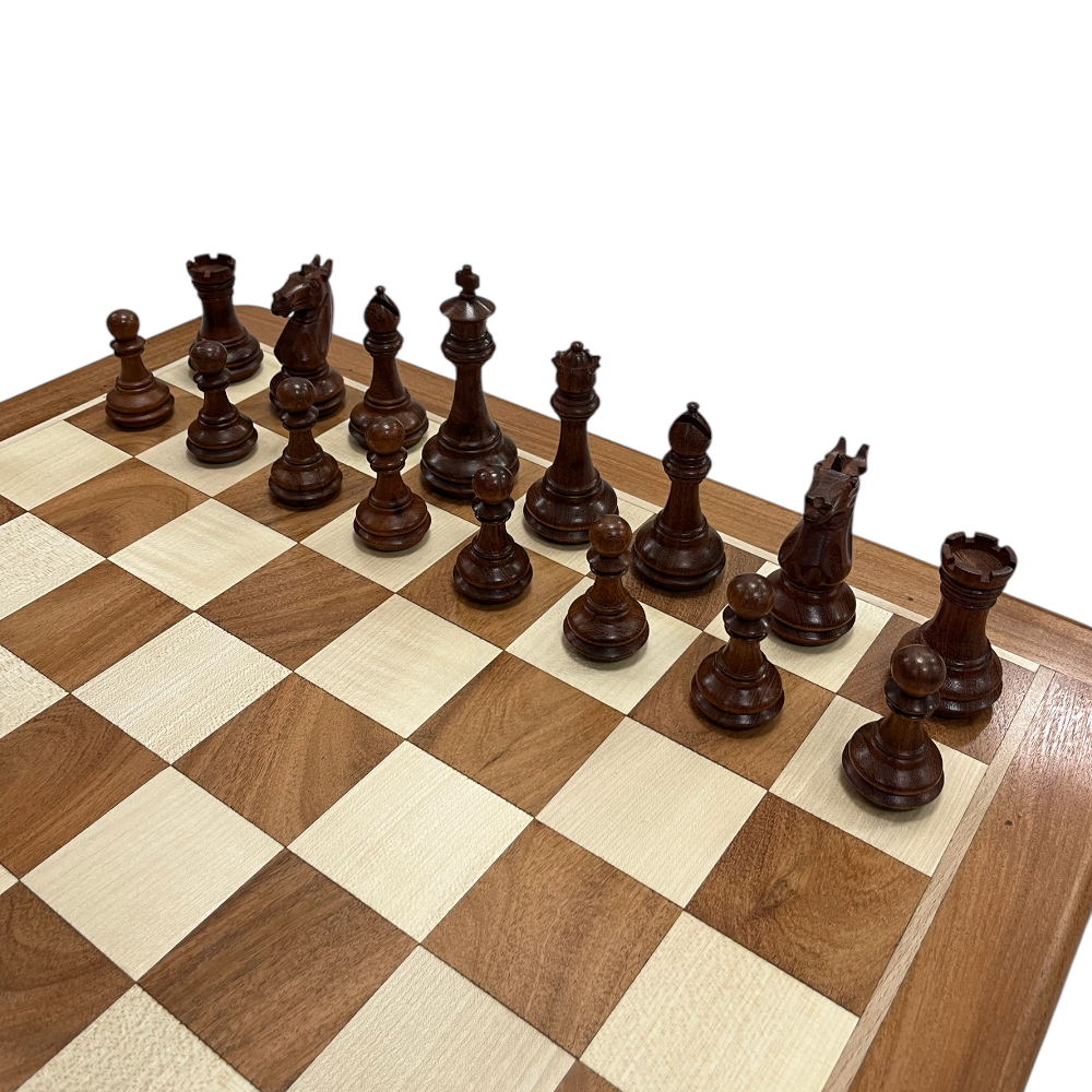 Uber Games Maghdoot Acacia Chess Set & Box – 4″ King