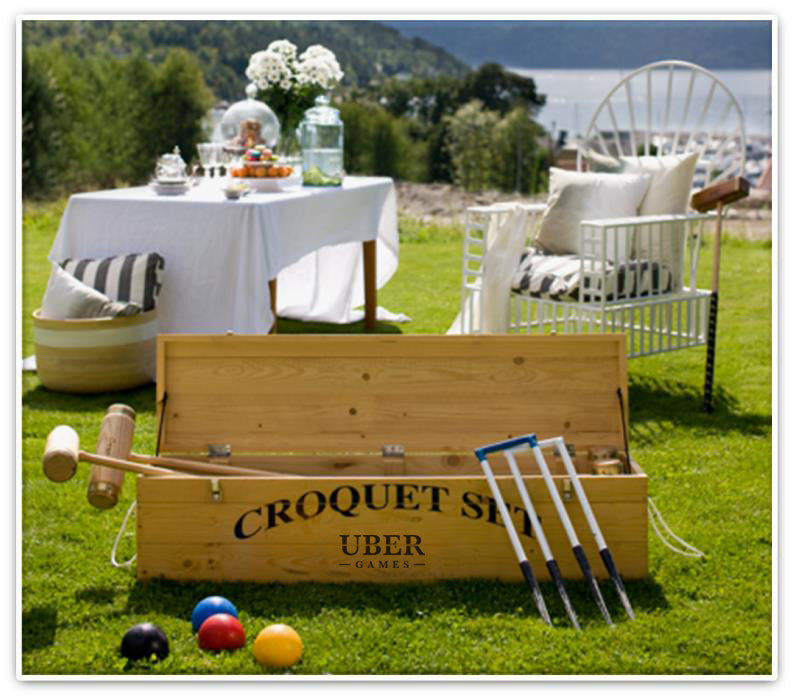 Wooden Croquet Set Box ((Croquet Set Not Included))