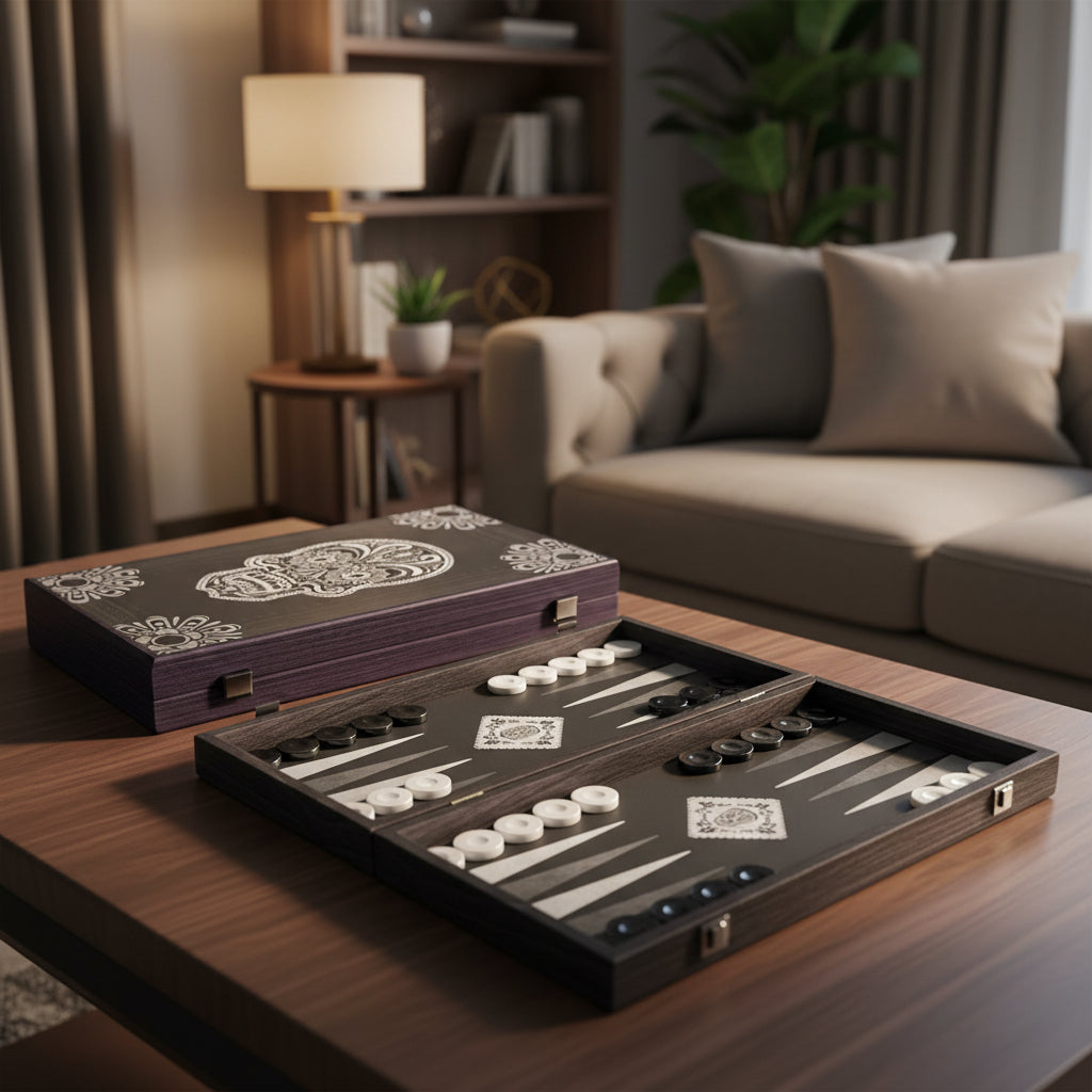 Manopoulos Dia de Los Muertos Art Premium Backgammon Set