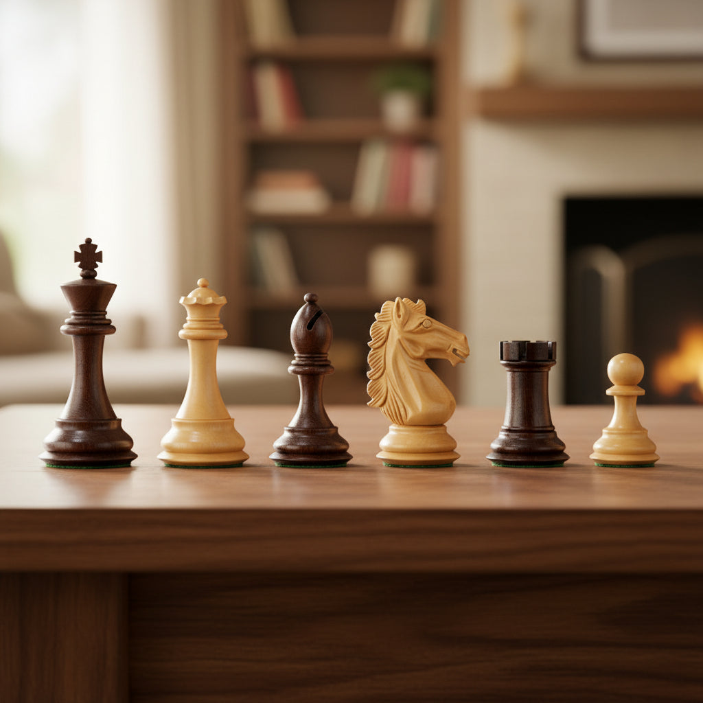 Uber Games Alban Sheesham Chess Pieces & Box – 3.75″ King