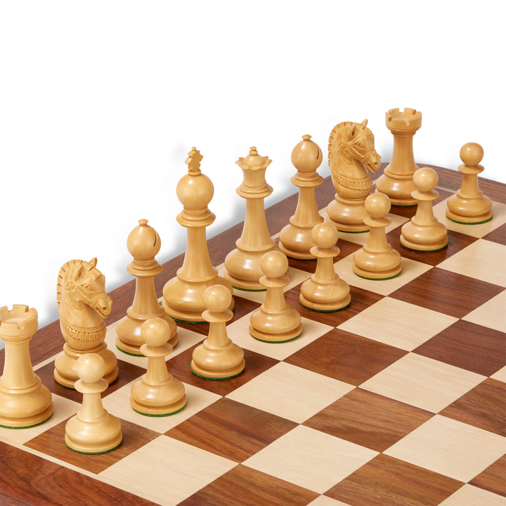 Uber Armoured Staunton Rosewood Chess Pieces & Box - 6" King