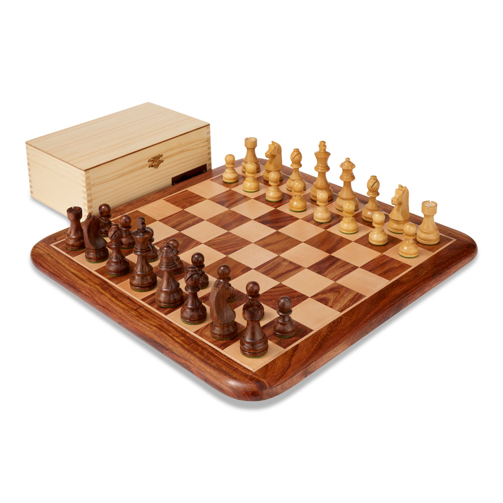 Classic Staunton Sheesham Chess Set & Box – 3.75″ King