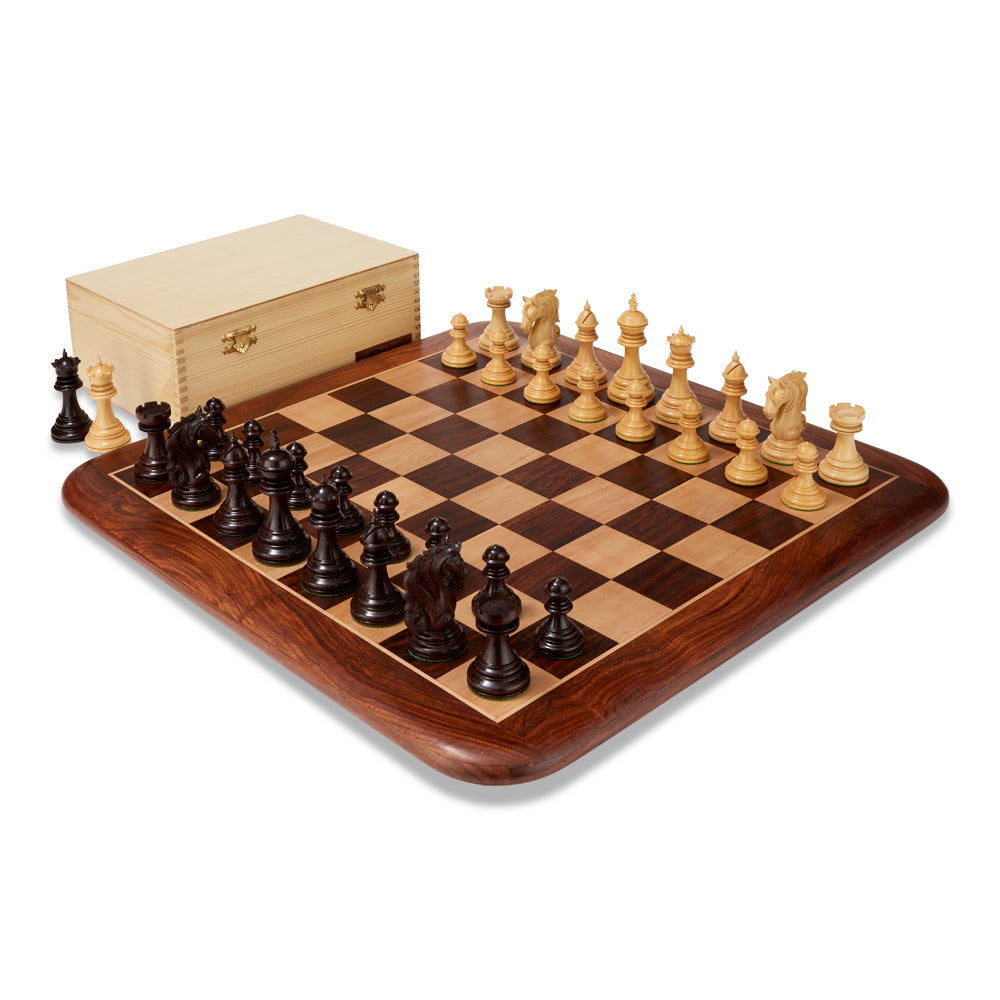 Uber English Cap Boxwood Chess Set & Box – 4.25″