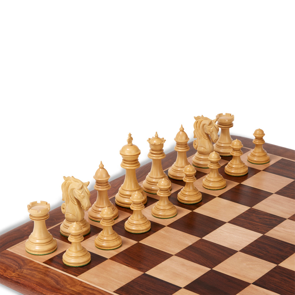 Uber English Cap Boxwood Chess Set & Box – 4.25″