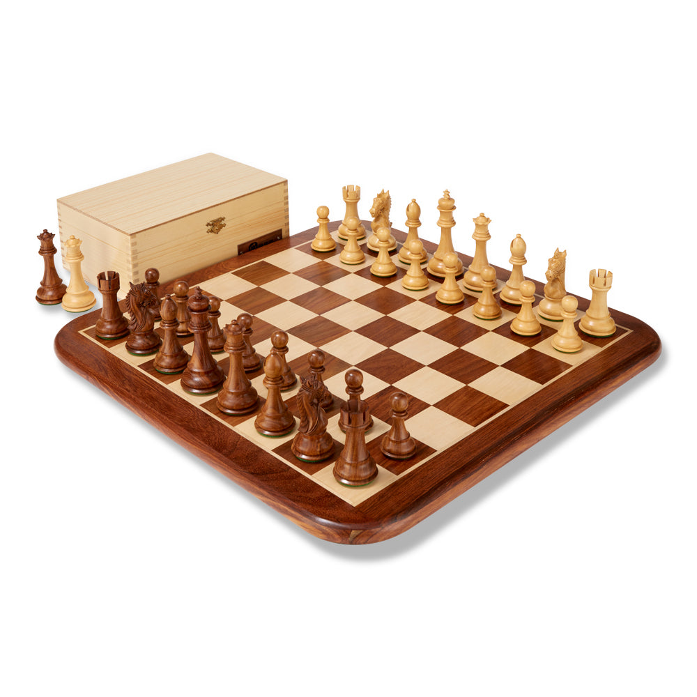 Uber Kings Knight Sheesham Chess Pieces & Box – 4.25″ King