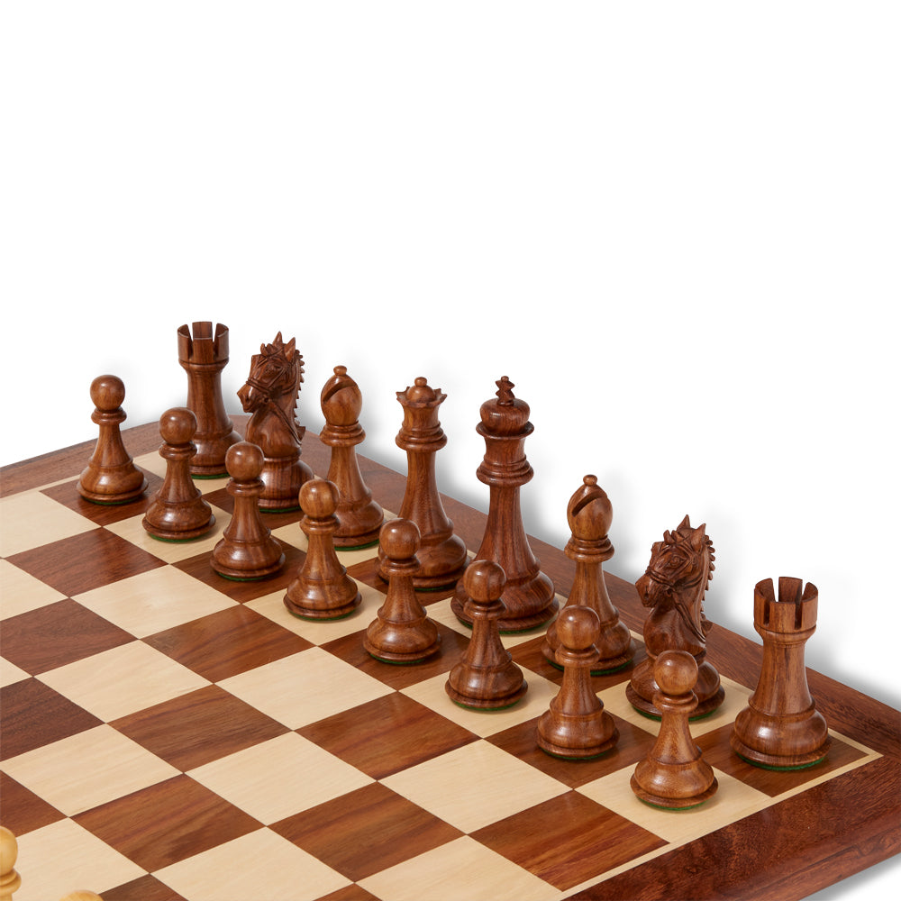 Uber Kings Knight Sheesham Chess Pieces & Box – 4.25″ King
