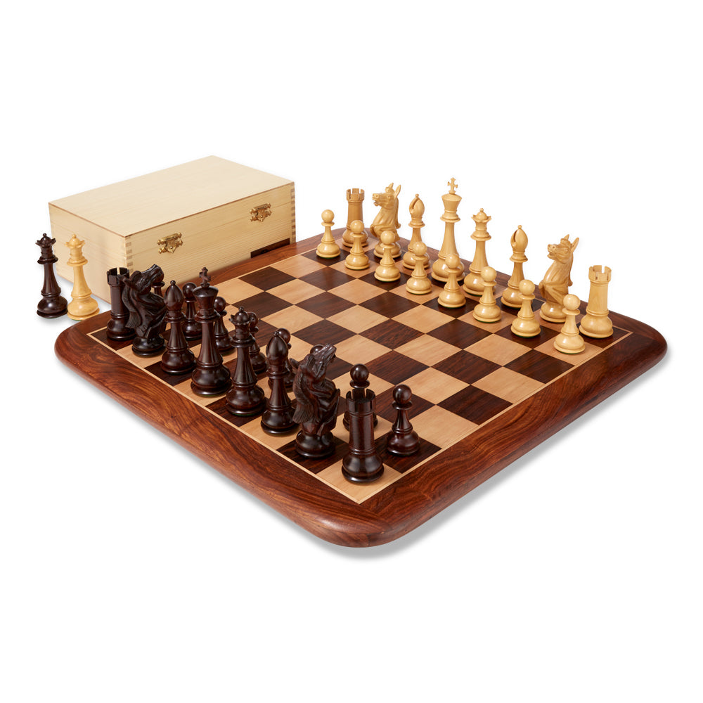 Uber Napoleon Rosewood Chess Pieces & Box - 6"
