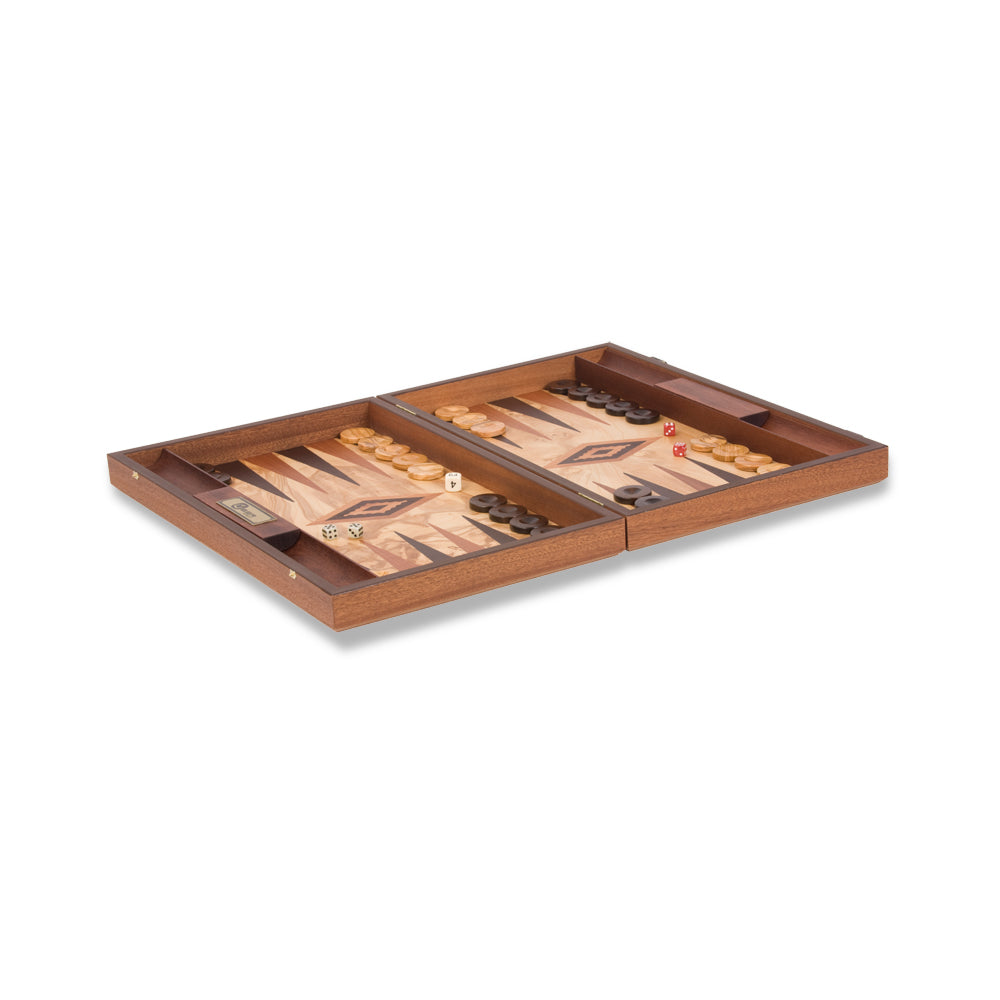 Uber Olive Burl Backgammon Set