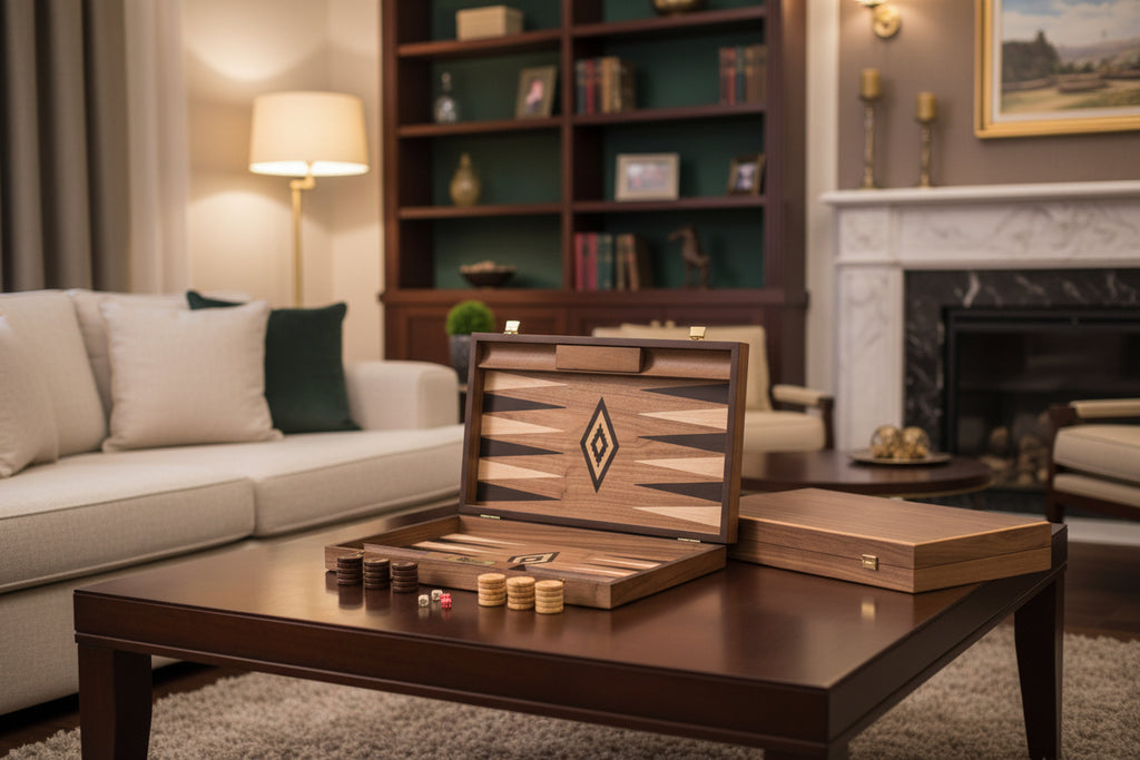 Uber Walnut Backgammon Set