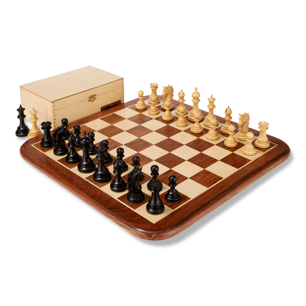 Umbrella Boxwood Chess Pieces & Box – 4″ King