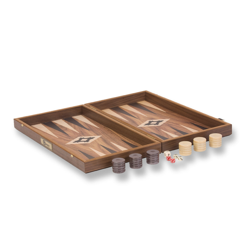Walnut Veneer Backgammon Set