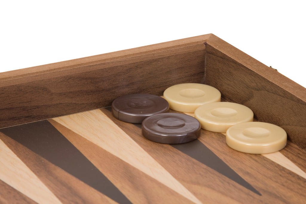 Walnut Veneer Backgammon Set