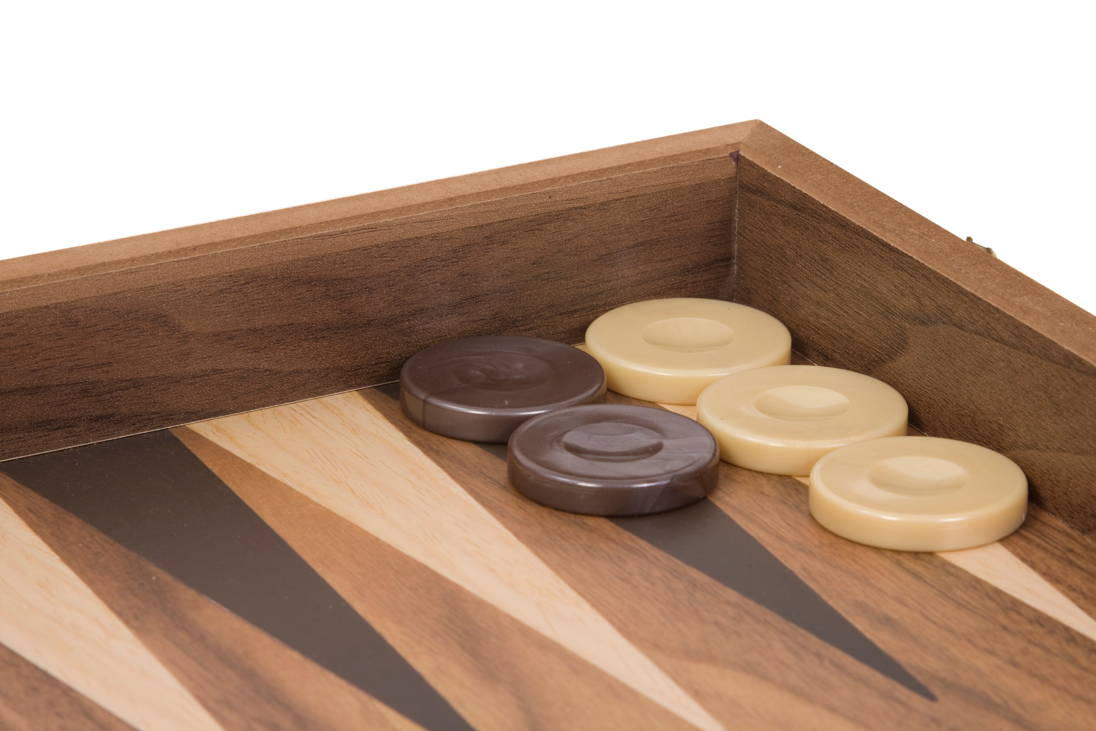 Walnut Veneer Backgammon Set