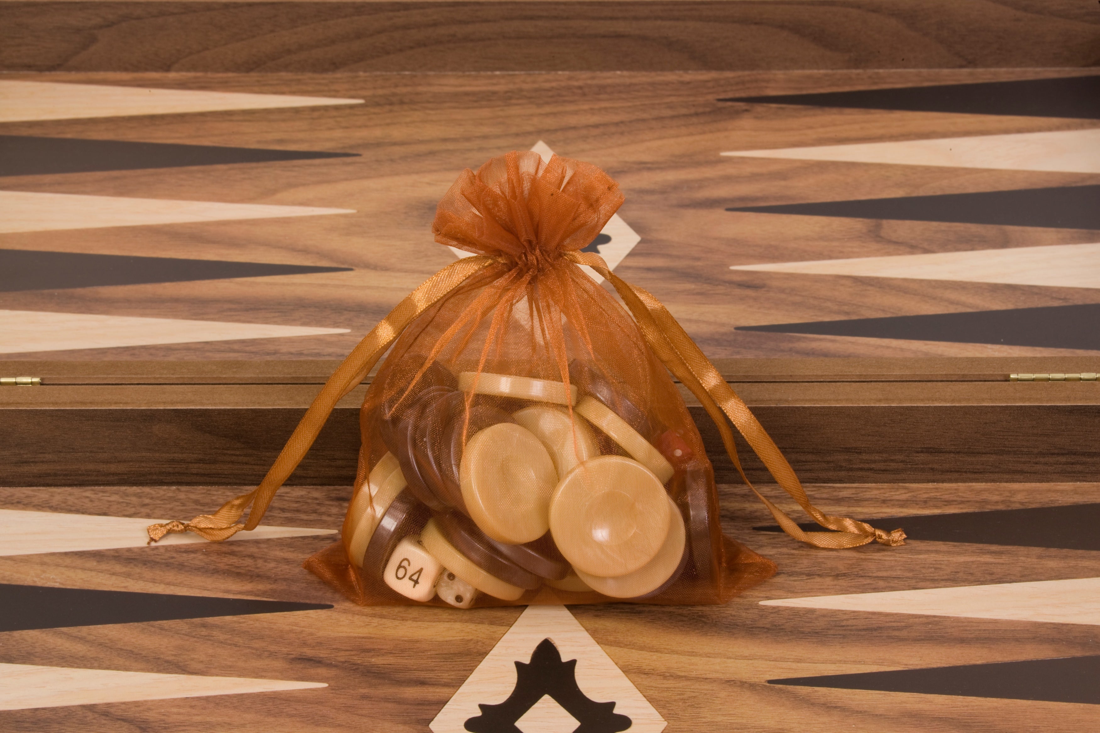 Walnut Veneer Backgammon Set