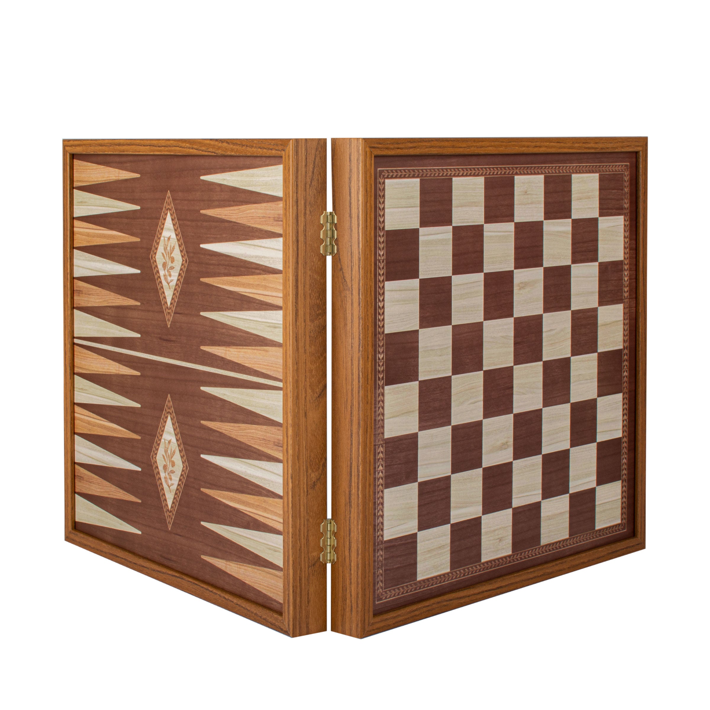 Manopoulos - Classic 4 in 1 Combo Games Set in Walnut replica wooden case