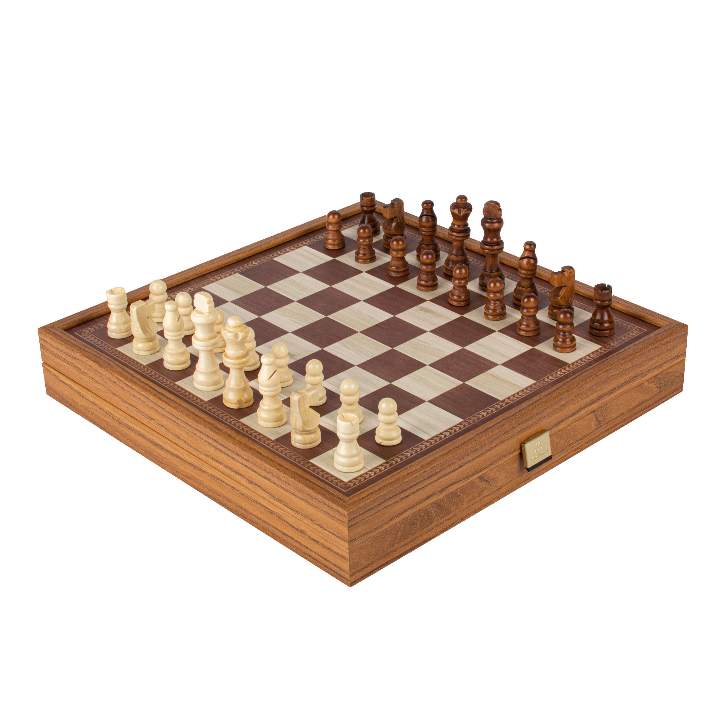 Manopoulos - Classic 4 in 1 Combo Games Set in Walnut replica wooden case