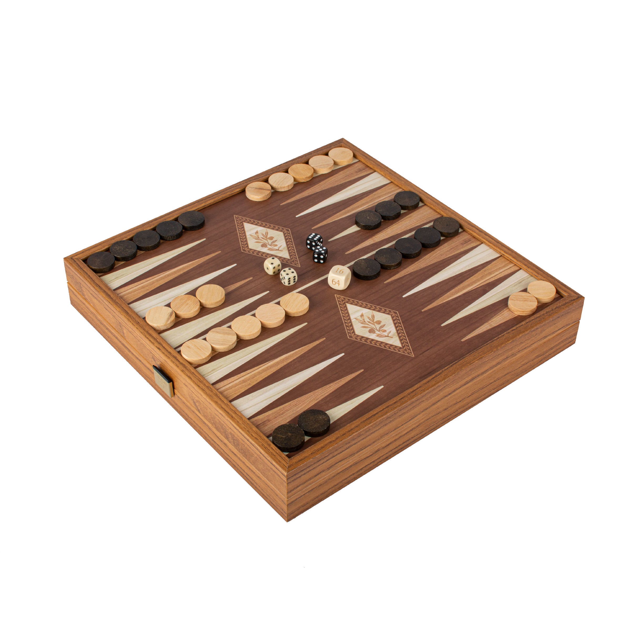 Manopoulos - Classic 4 in 1 Combo Games Set in Walnut replica wooden case