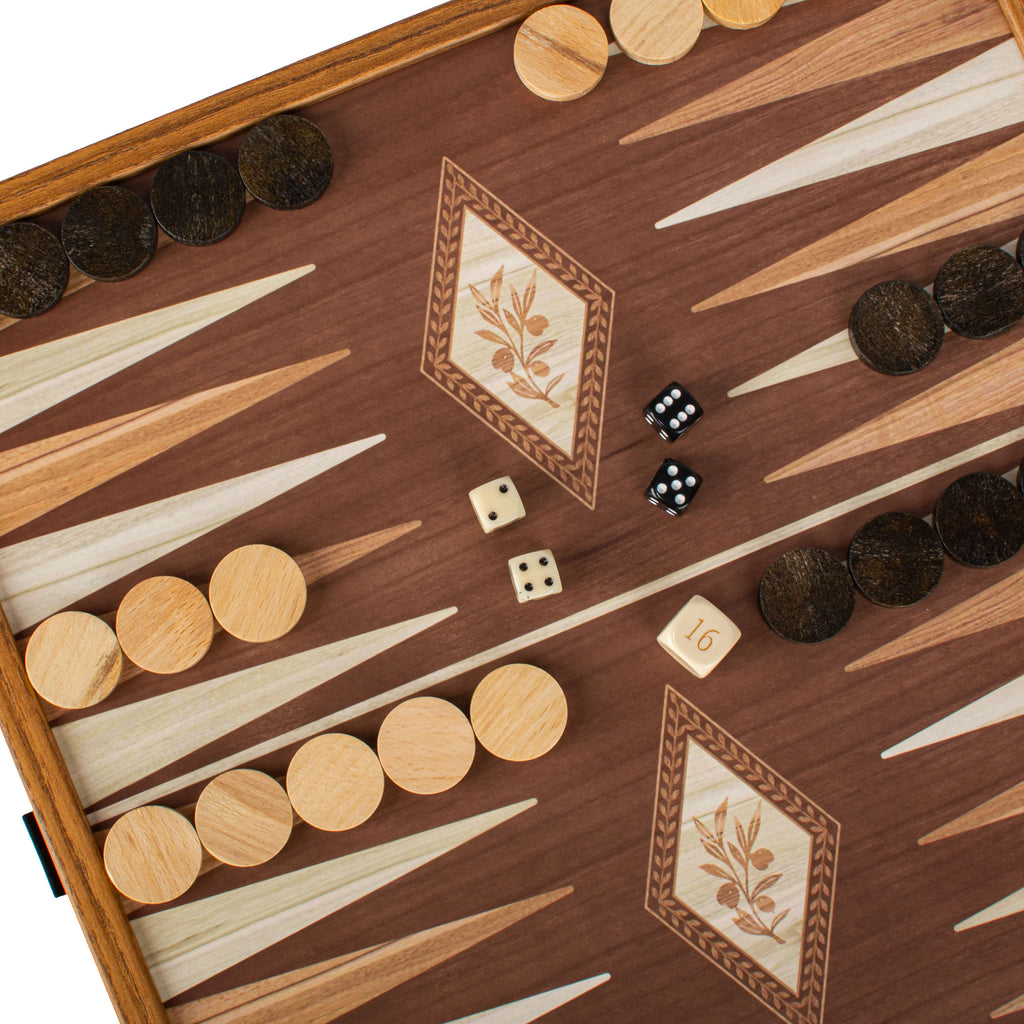 Manopoulos - Classic 4 in 1 Combo Games Set in Walnut replica wooden case