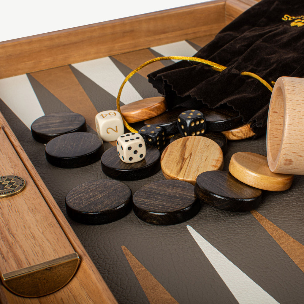 Manopoulos Snake Tote Superior Luxury Backgammon Set with side racks