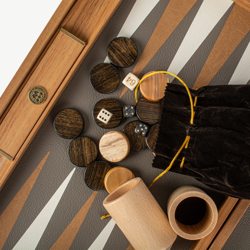 Manopoulos Snake Tote Superior Luxury Backgammon Set with side racks