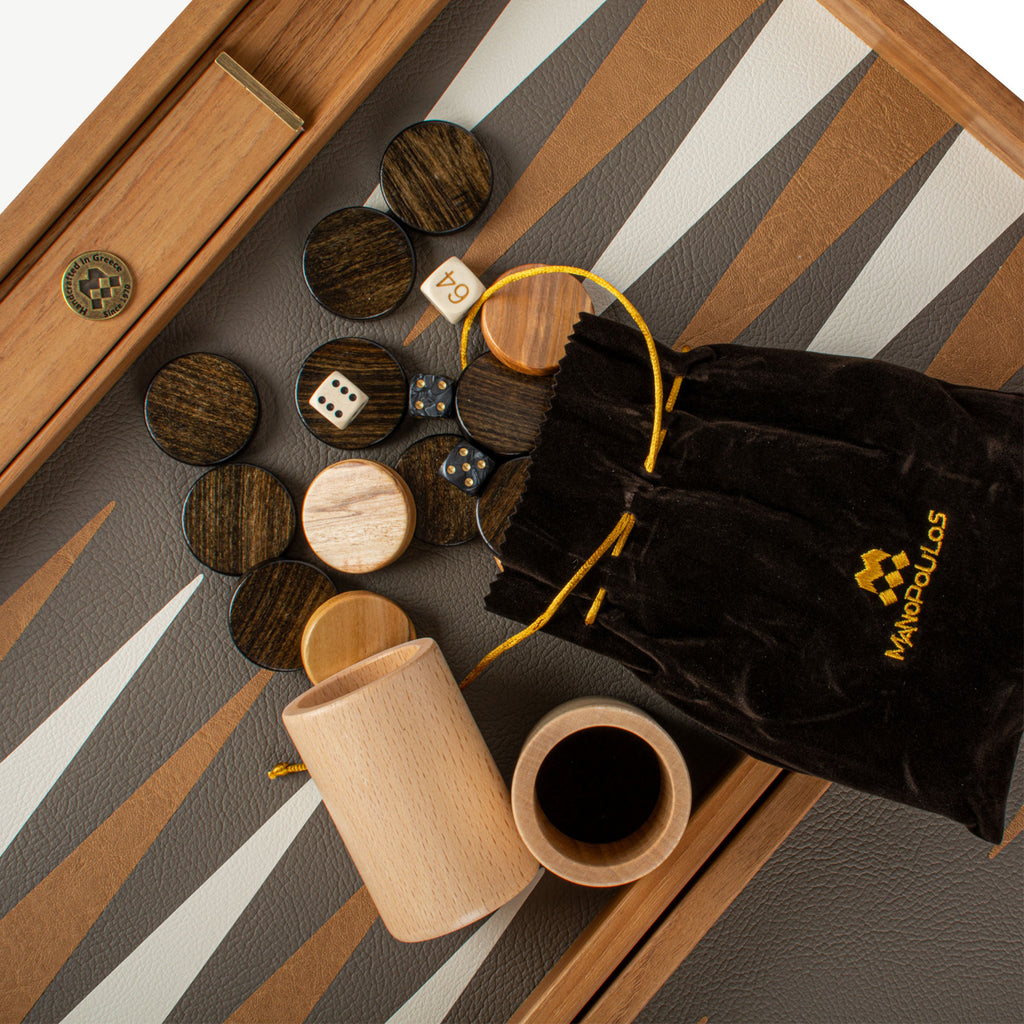 Manopoulos Snake Tote Superior Luxury Backgammon Set with side racks