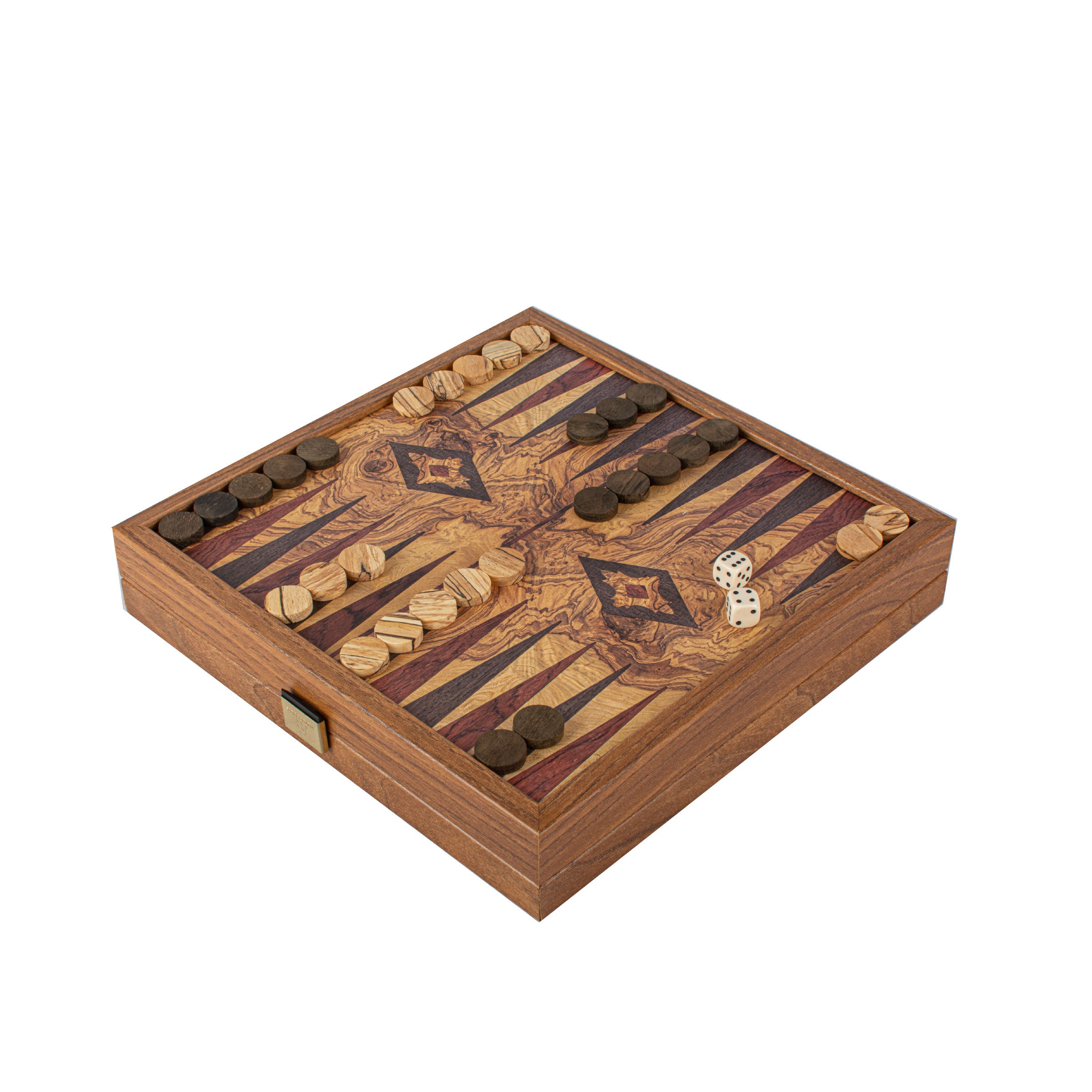 Manopoulos - Classic 2-in-1 Combo Games Set in Walnut replica wooden case (Small)