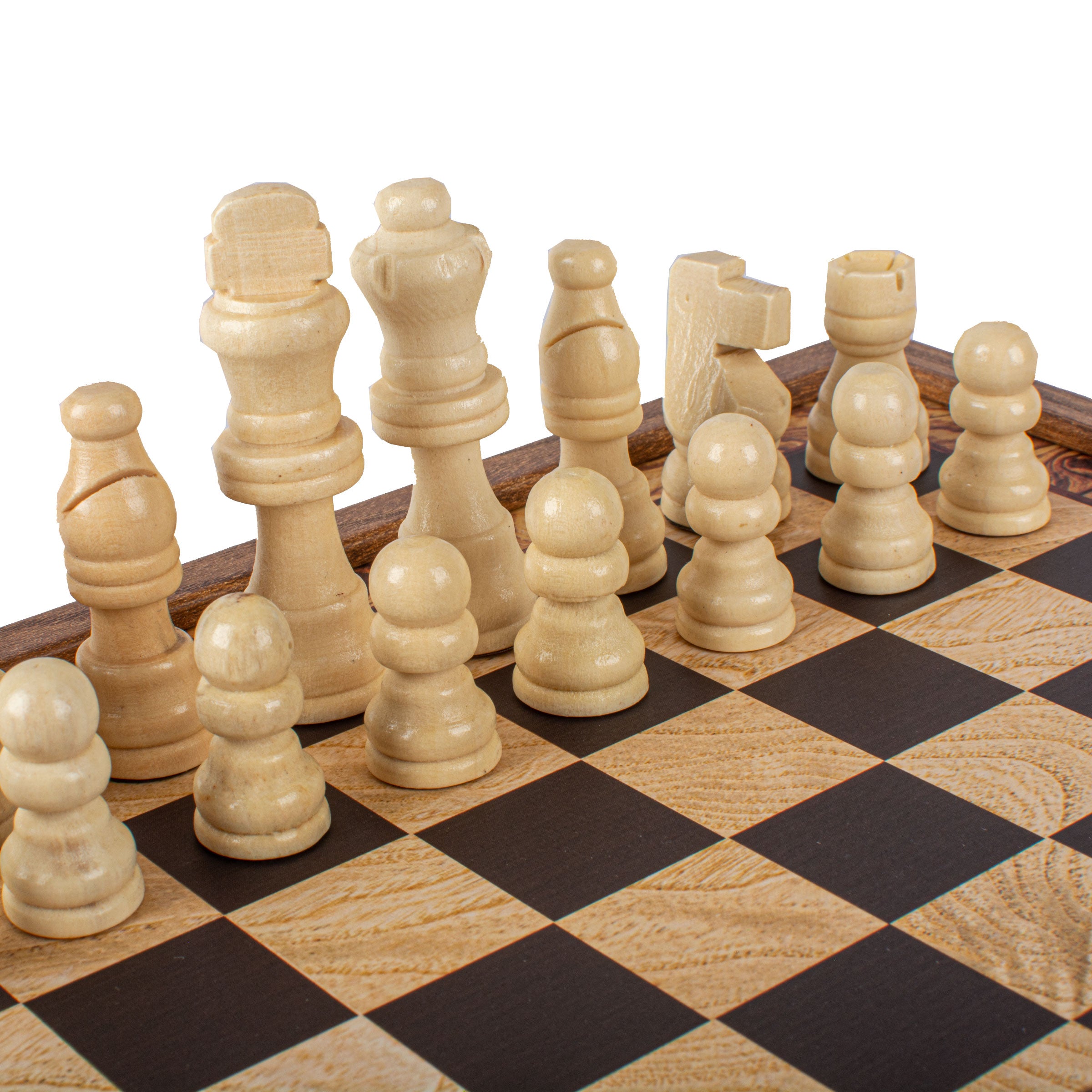 Manopoulos - Classic 2-in-1 Combo Games Set in Walnut replica wooden case (Small)