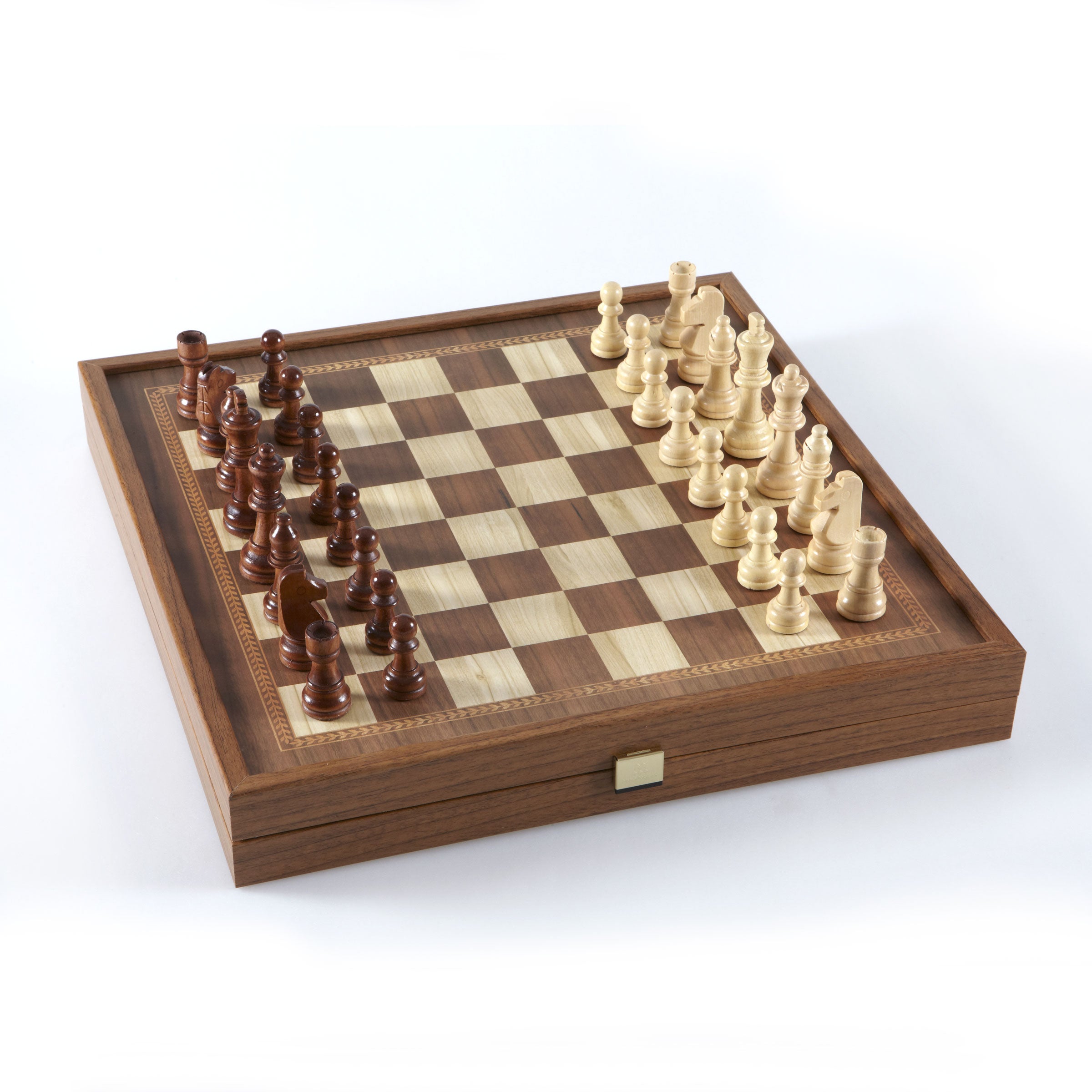 Manopoulos - Classic 2-in-1 Combo Games Set in Walnut replica wooden case (Large)