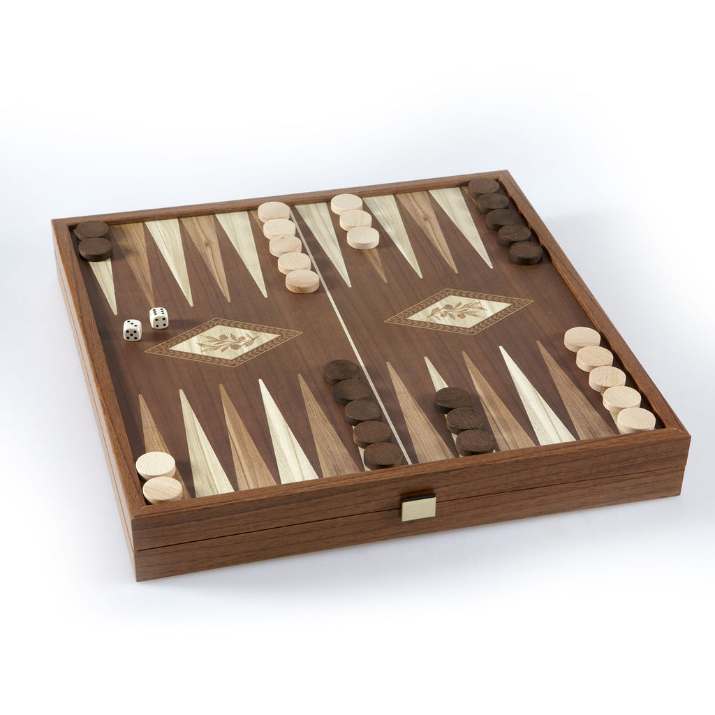 Manopoulos - Classic 2-in-1 Combo Games Set in Walnut replica wooden case (Large)