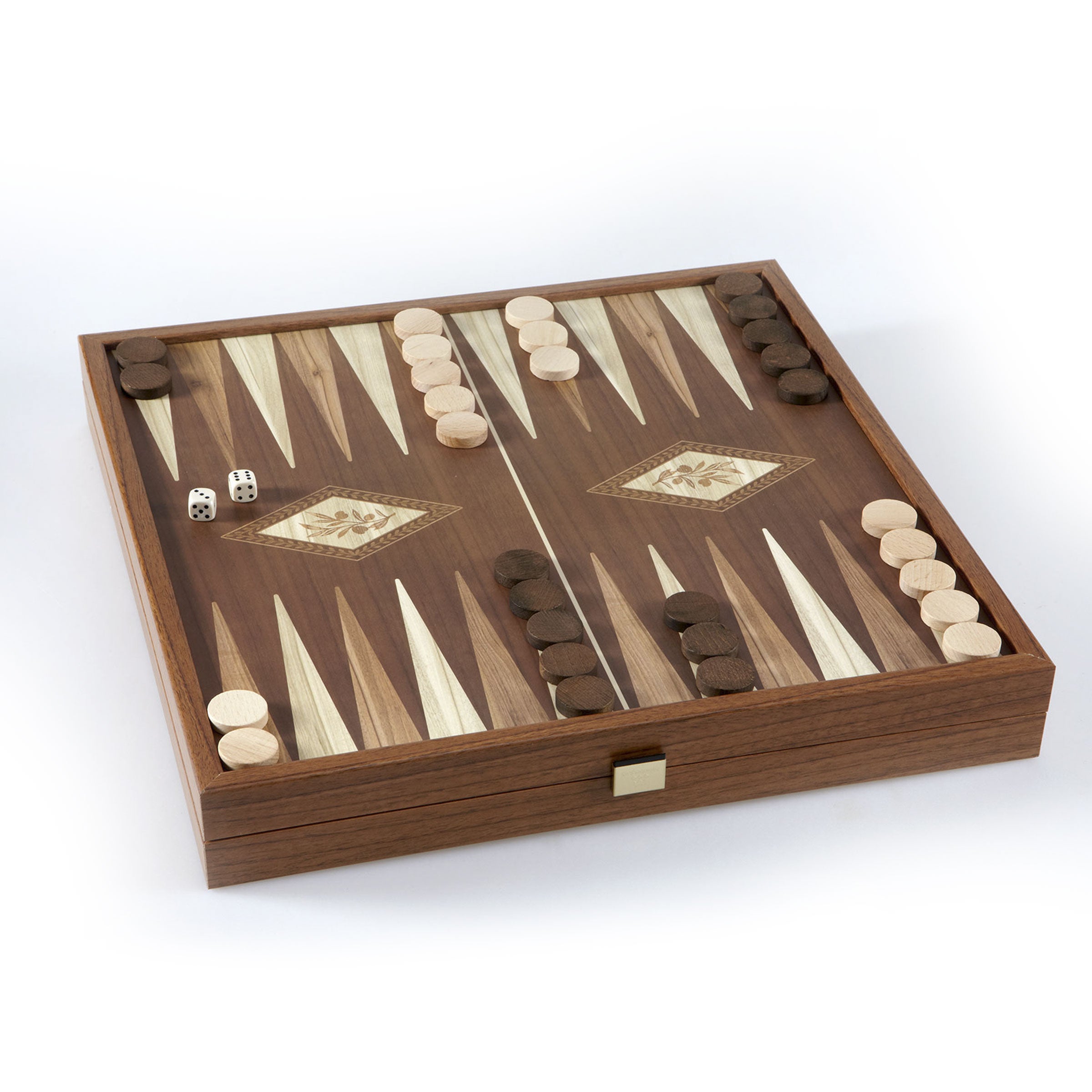 Manopoulos - Classic 2-in-1 Combo Games Set in Walnut replica wooden case (Large)