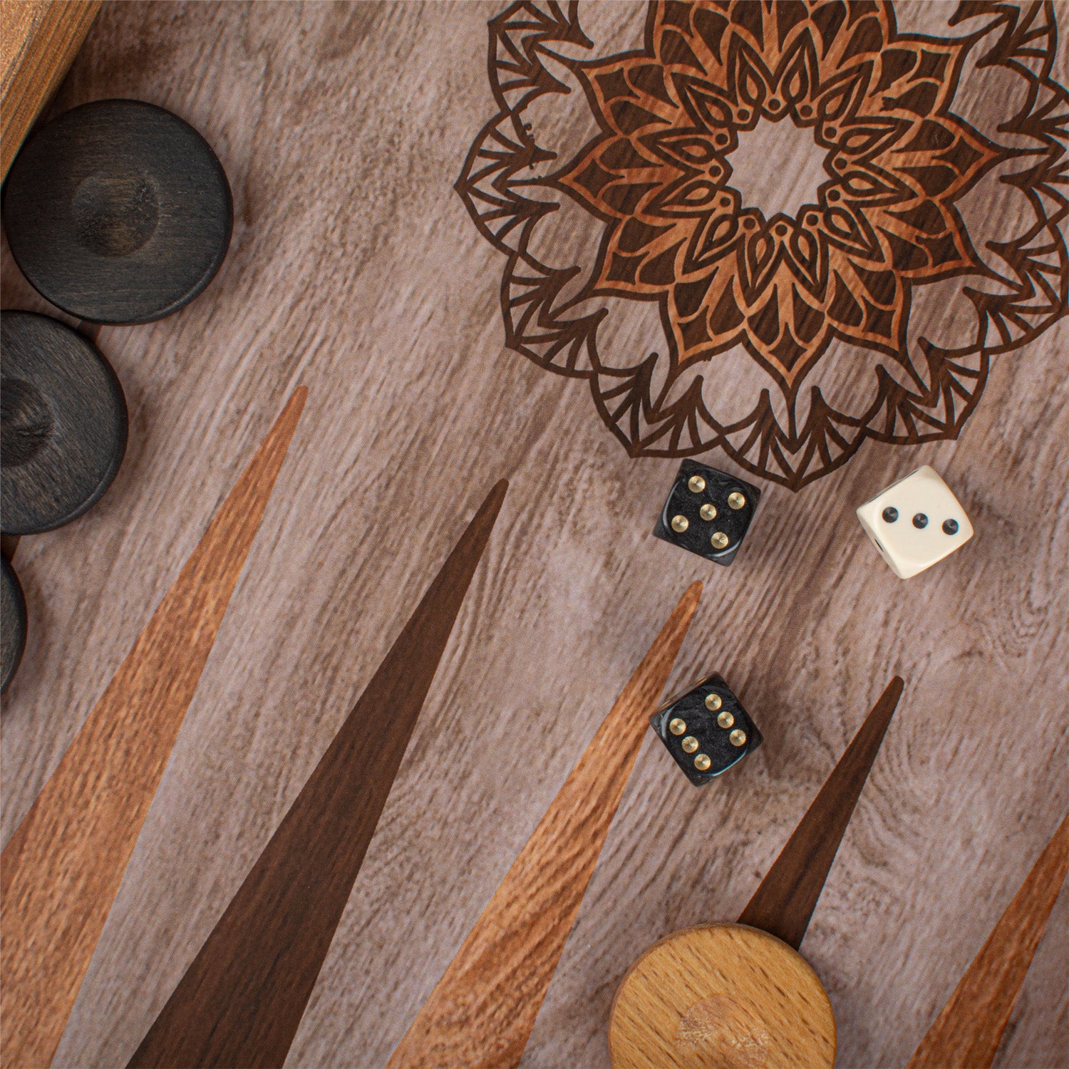 Manopoulos Mandala Art Premium Backgammon Set