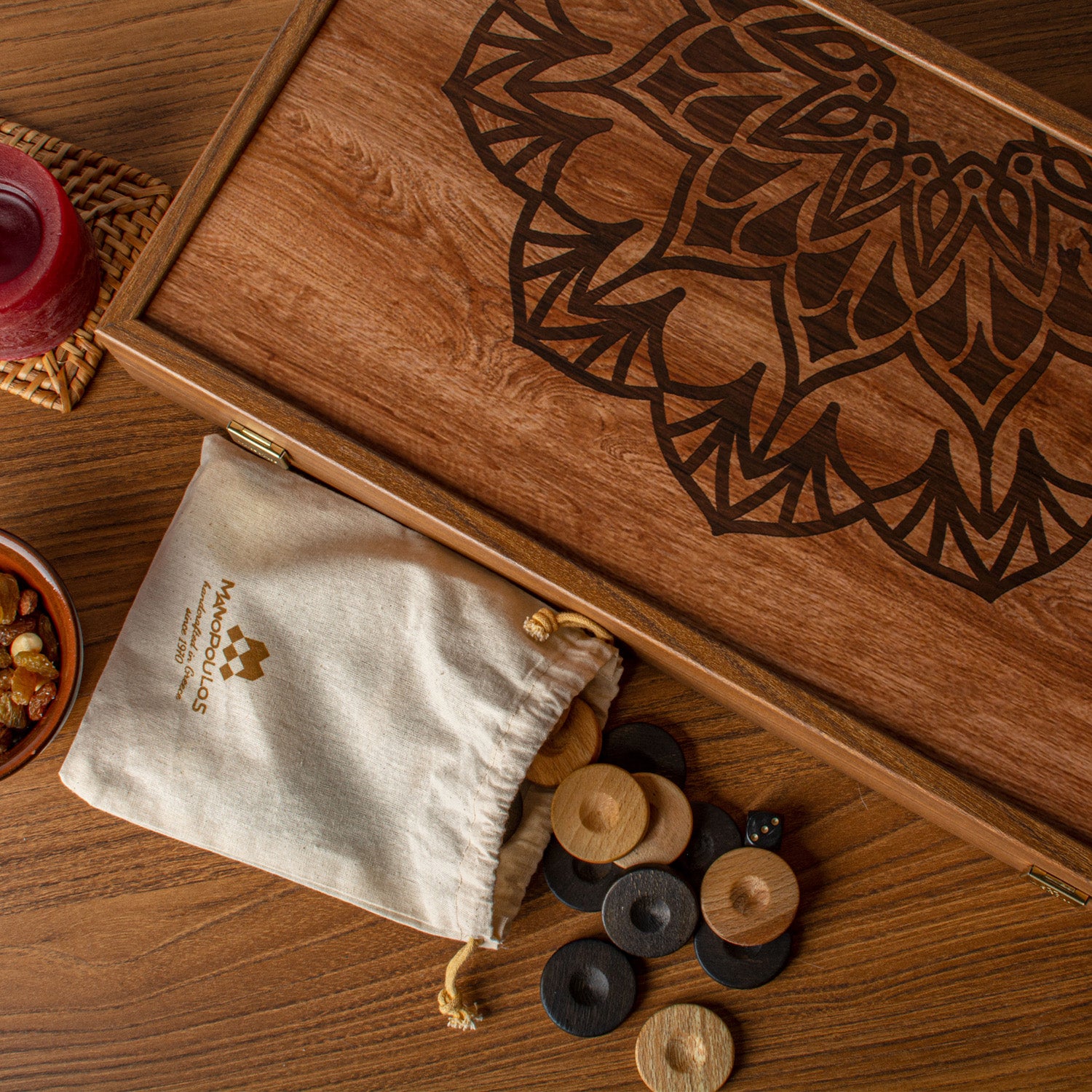 Manopoulos Mandala Art Premium Backgammon Set