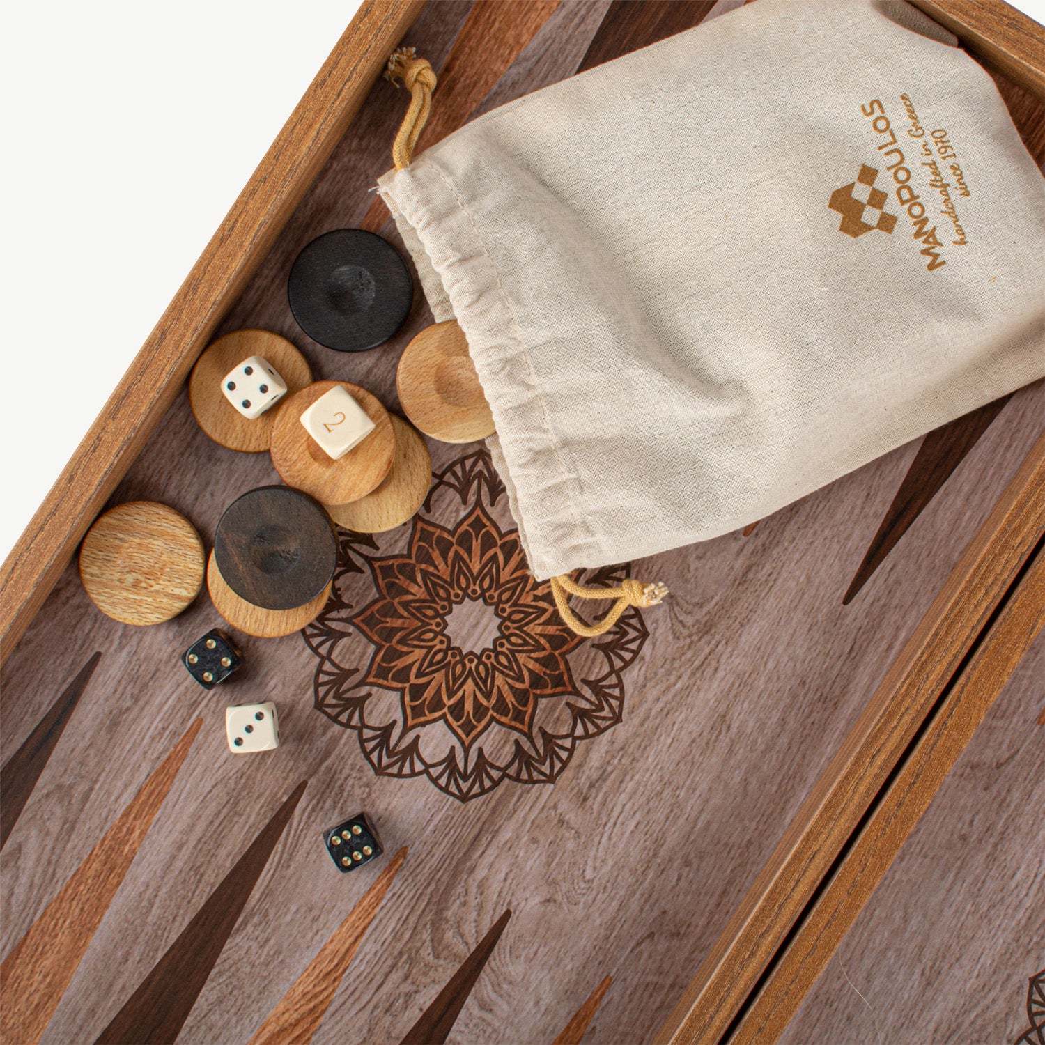 Manopoulos Mandala Art Premium Backgammon Set